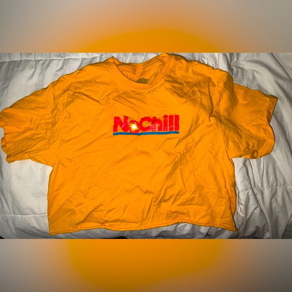 No Chill Dole yellow crop top